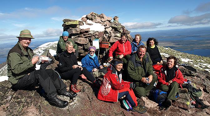 Turgruppa på Jubileumstur til Sølen 1755 moh